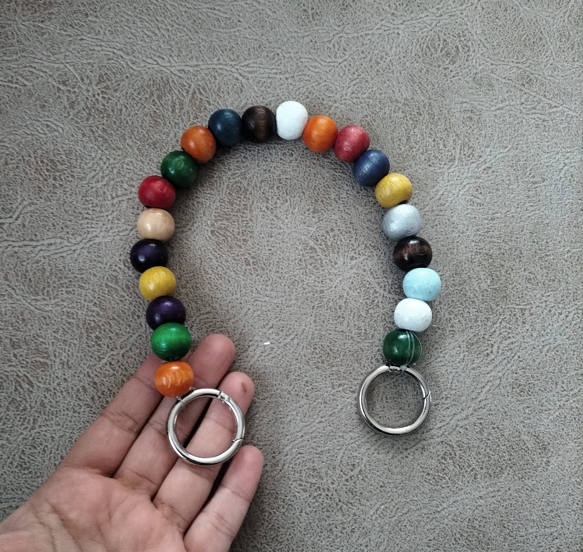 Çanta Sapı Ahşap Boncuklu Renkli 1 adet