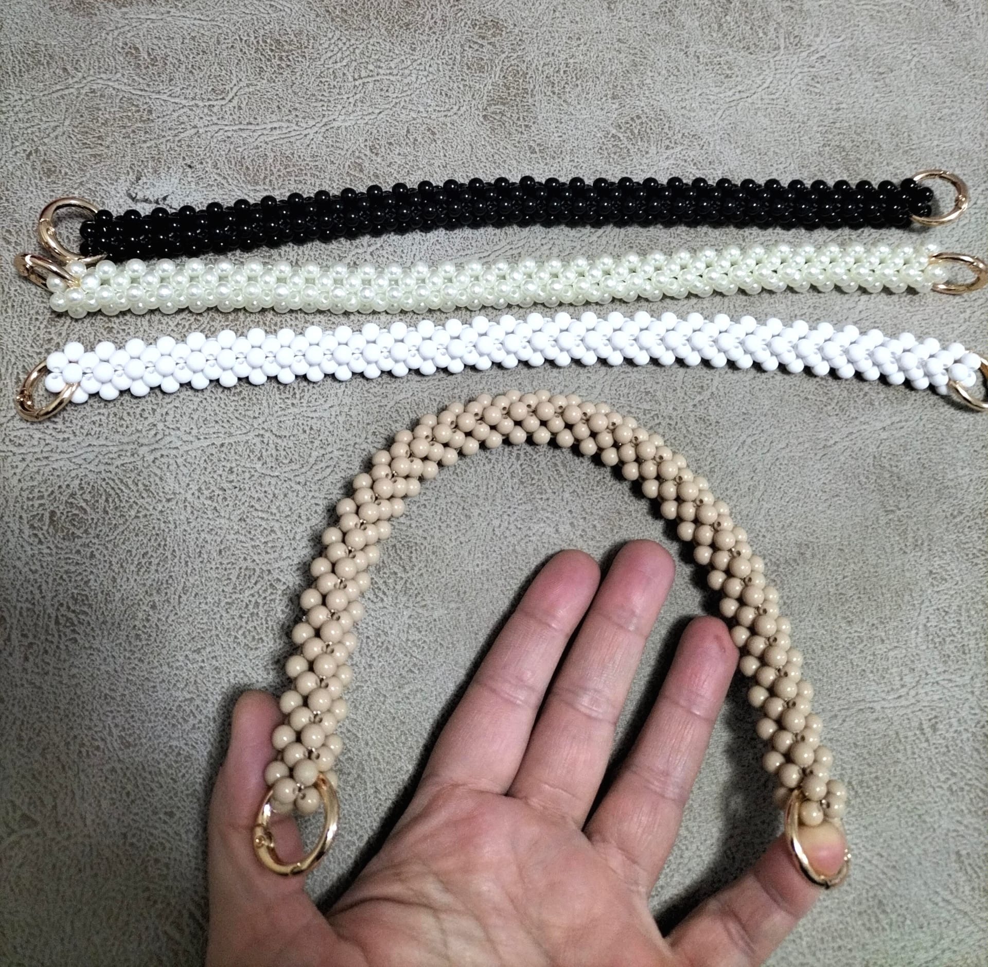 Çanta Sapı Örme İncili 30 cm