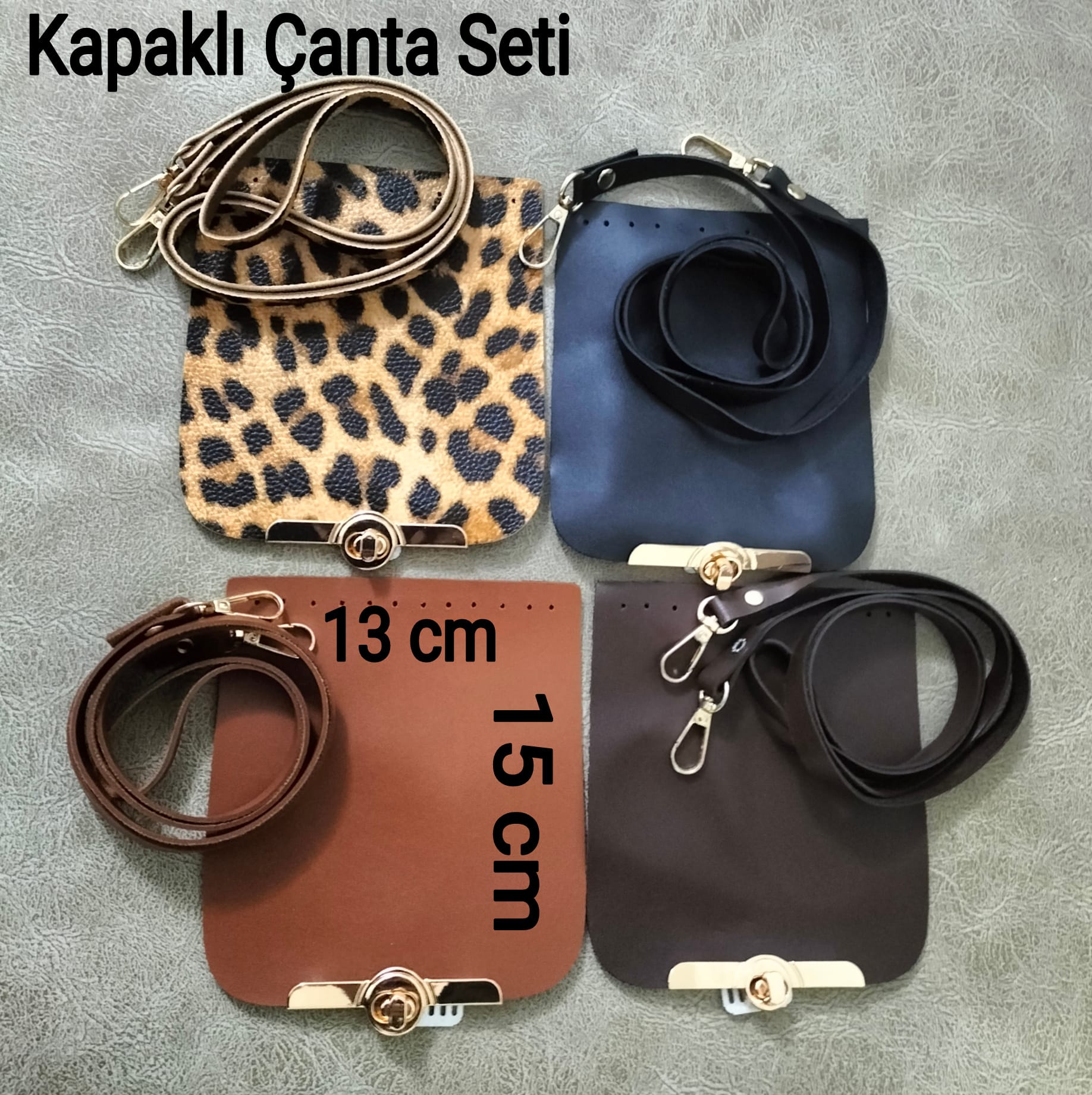 Kapaklı Çanta Seti 13X15 cm