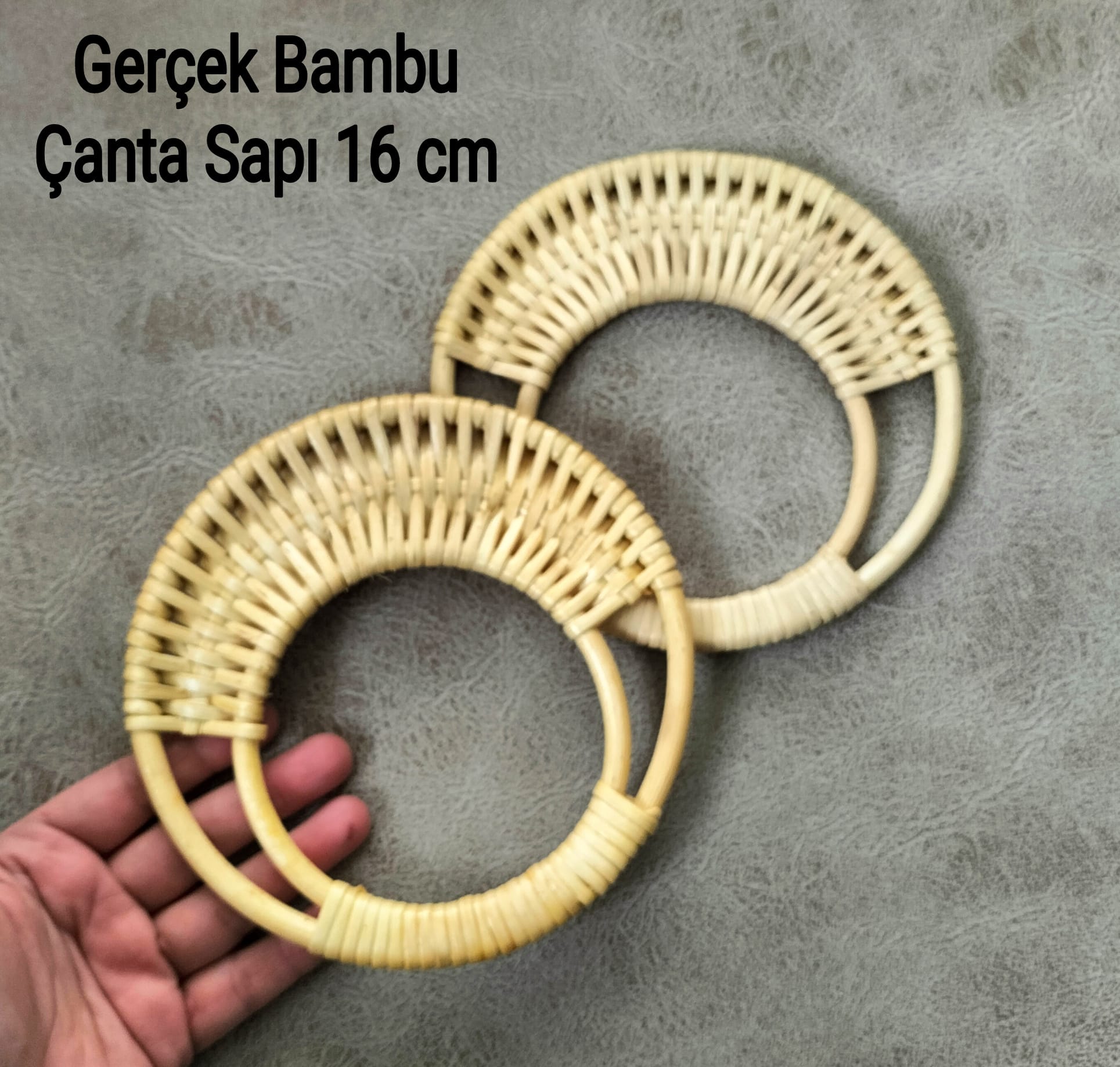 Gerçek Bambu Çanta Sapı 16 cm 1 çift