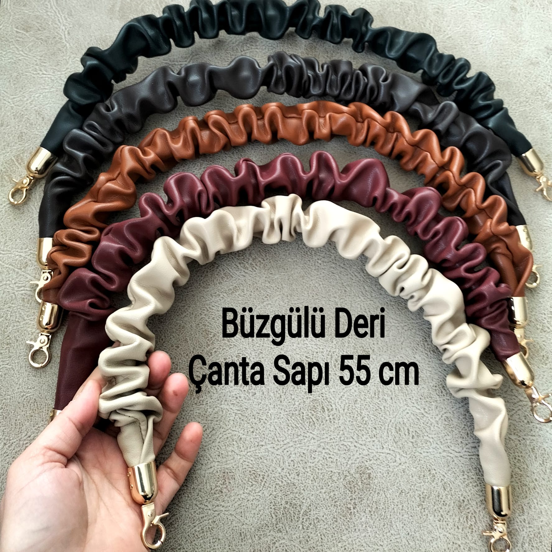 Büzgülü Suni Deri Çanta Sapı 1 adet