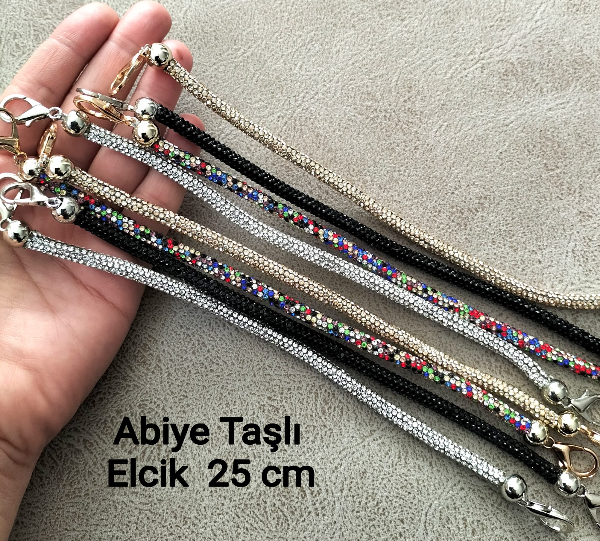 Abiye Taşlı Elcik, çanta sapı 25 cm 1 adet