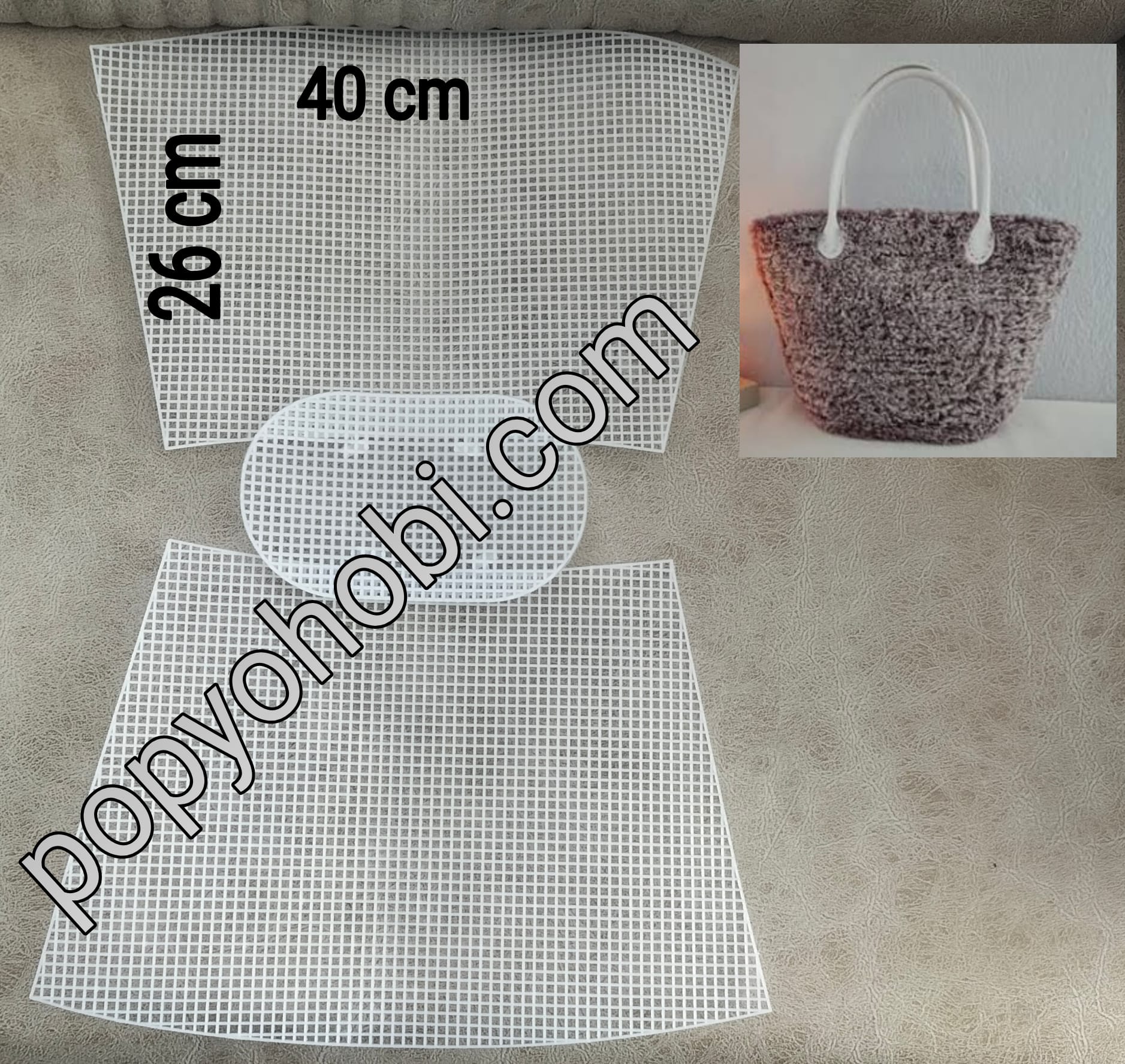 Çanta Kanvası Kova Beyaz Büyük