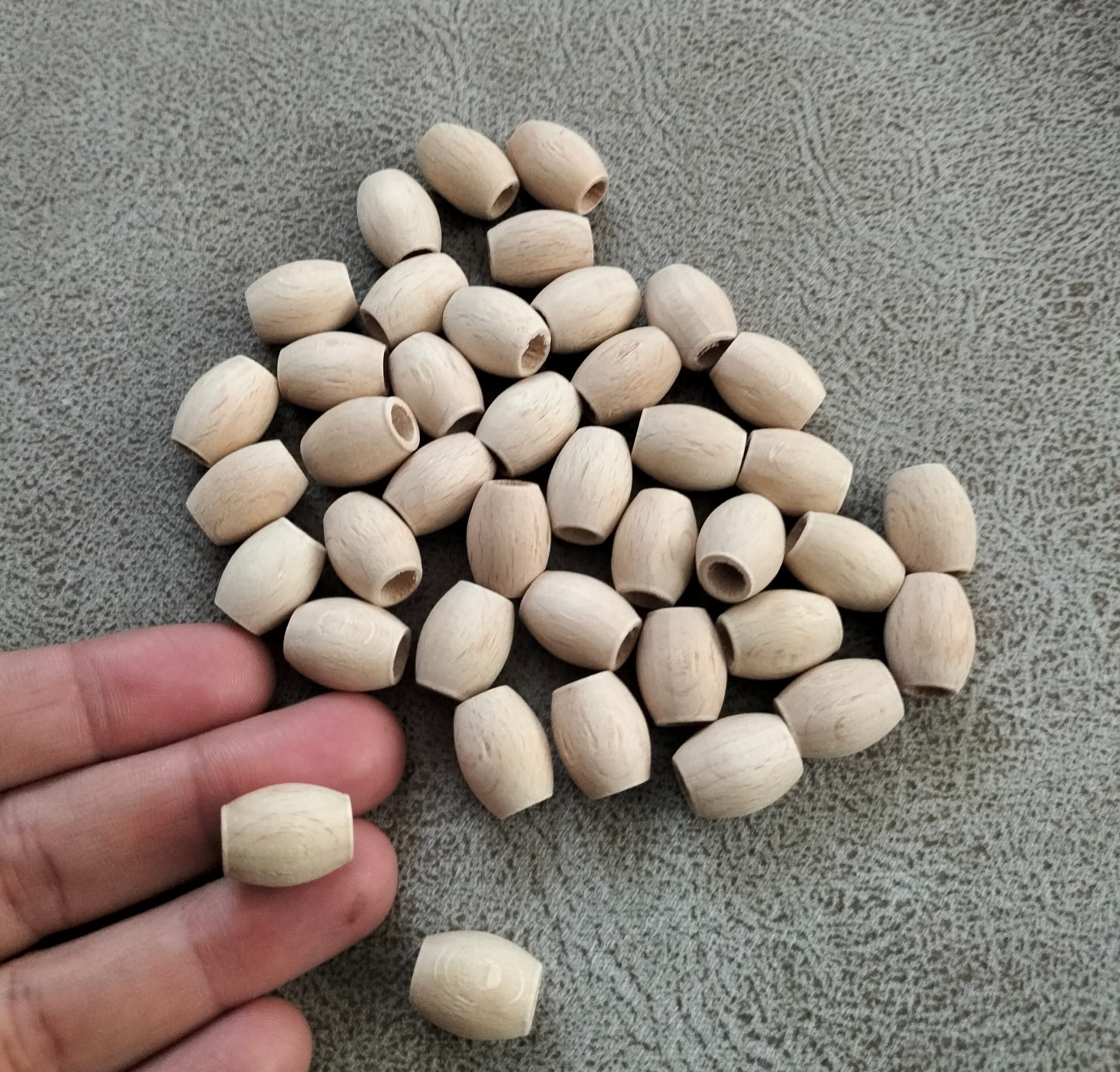Ahşap Oval Boncuk 15 mm (40 adet)