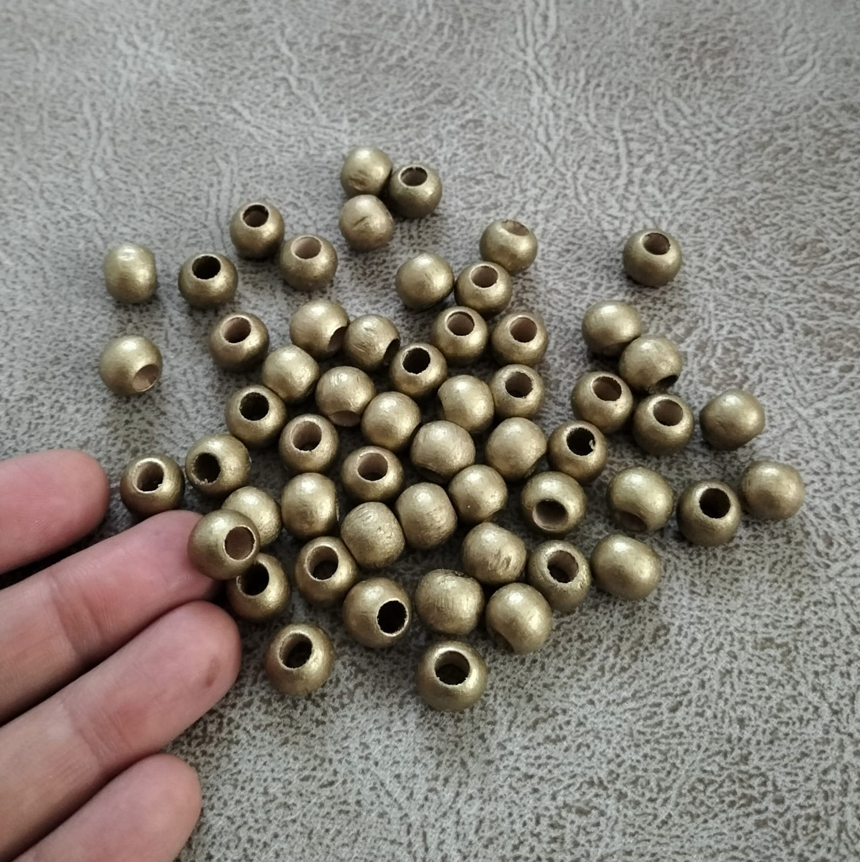 Ahşap Boncuk 10 mm Gold (50 adet)