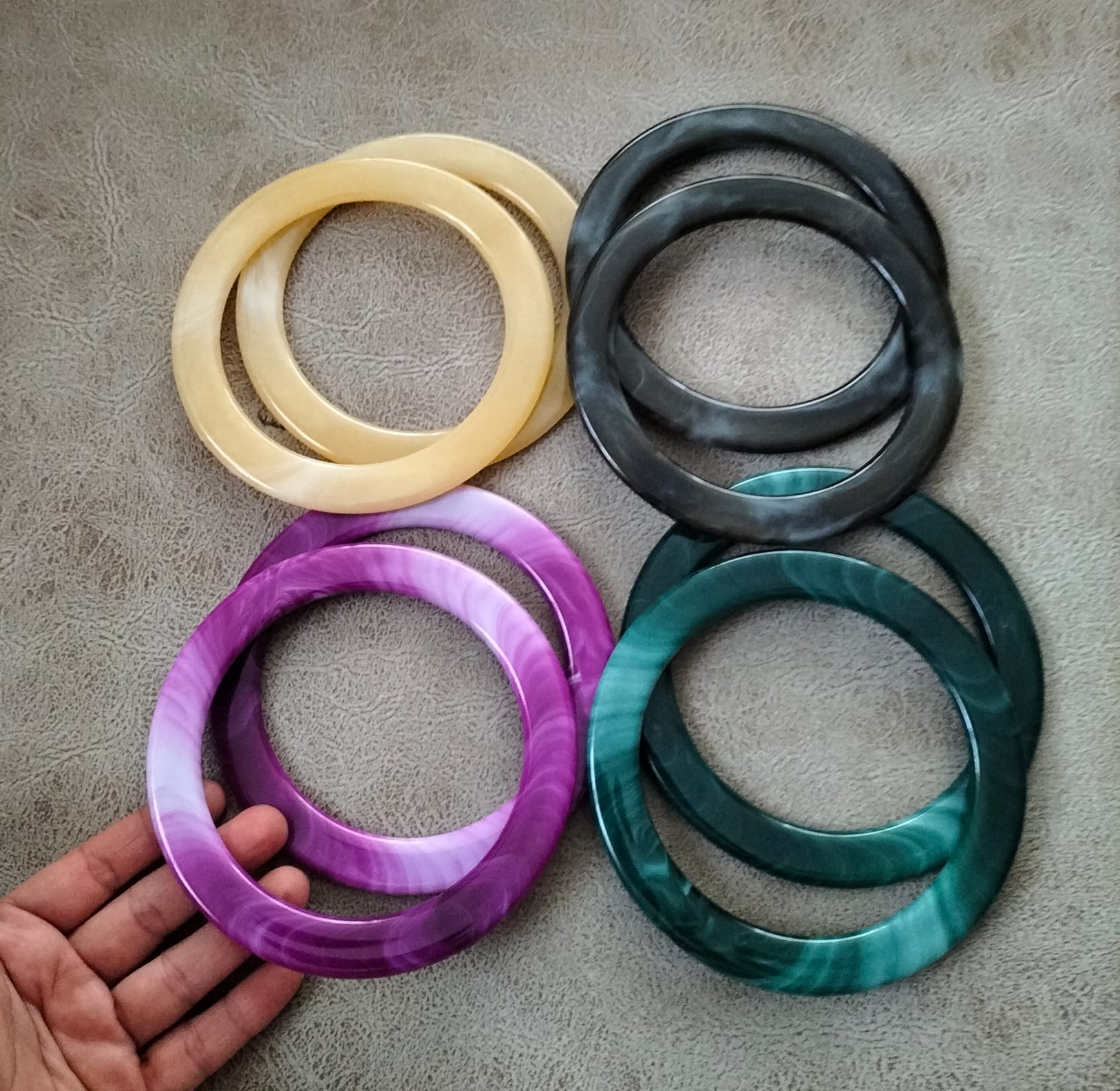Çanta Sapı Akrilik Yassı 15 cm 1 çift