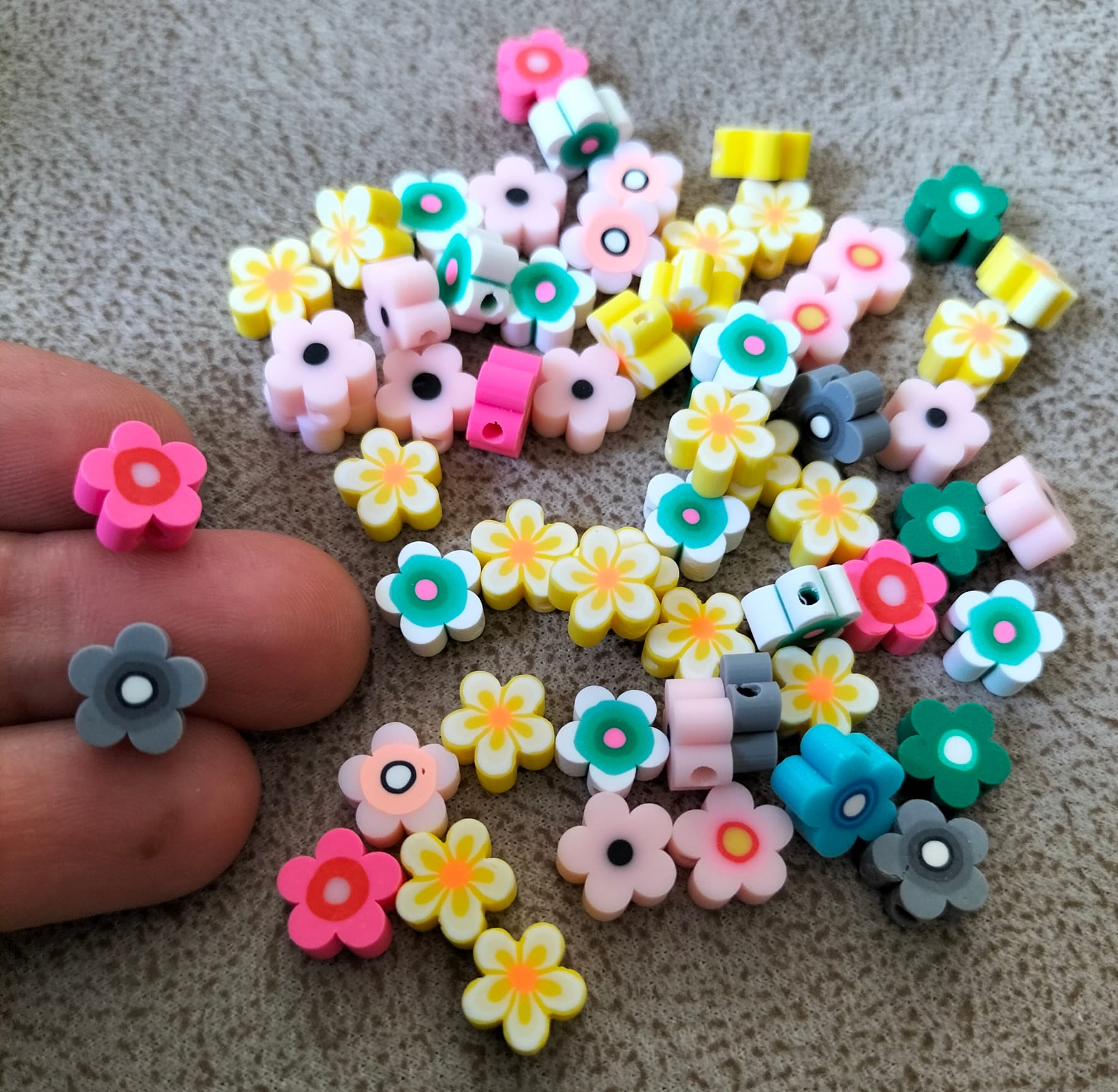Fimo Boncuk Çiçek 60 adet