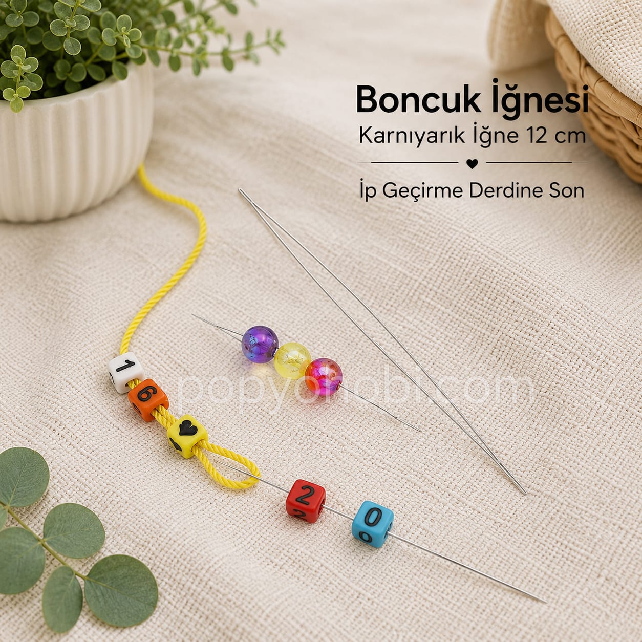 Boncuk İğnesi Karnıyarık İğne 12 cm