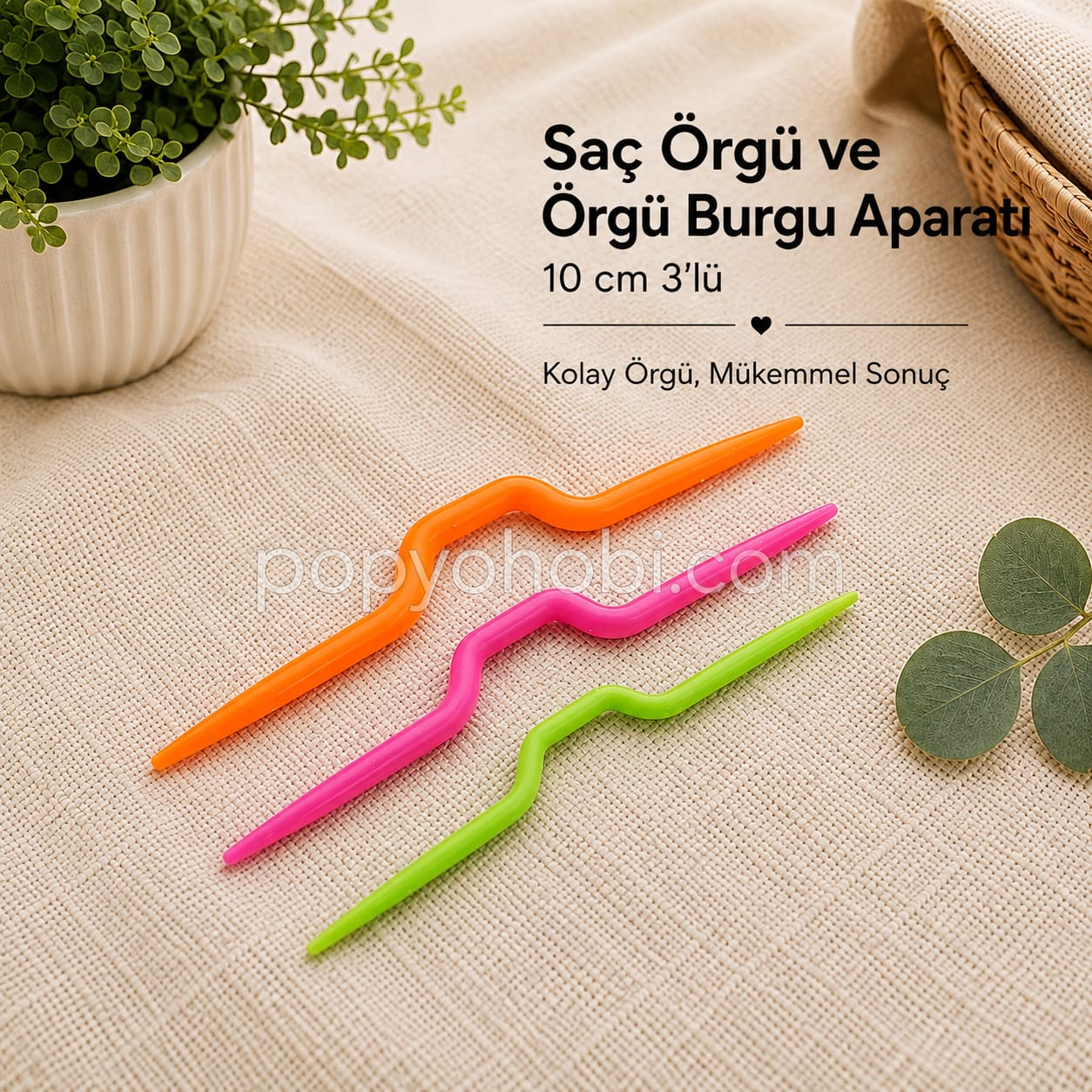 Saç Örgü ve Örgü Burgu Aparatı 3’lü