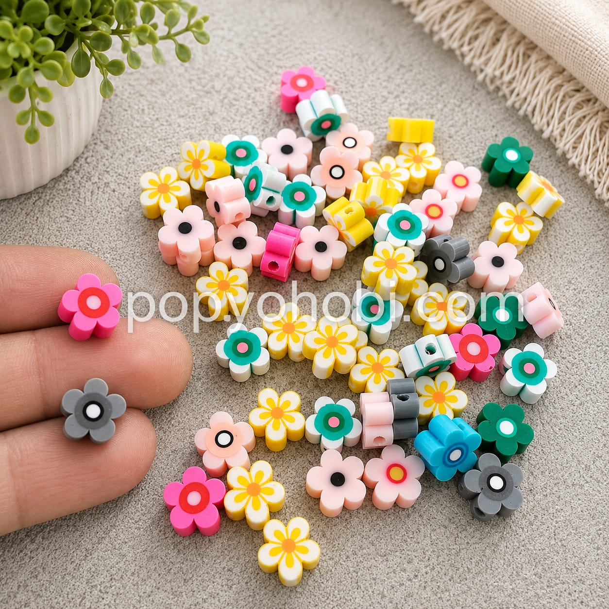 Fimo Boncuk Çiçek 60 adet