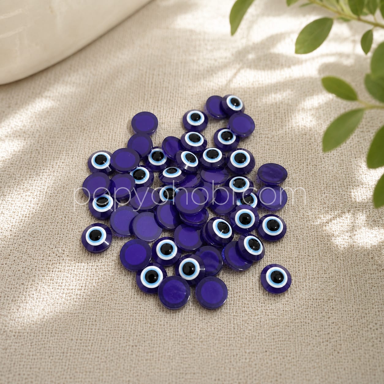 Yarım Nazar Boncuğu 12 mm 50 adet (delikli değil)