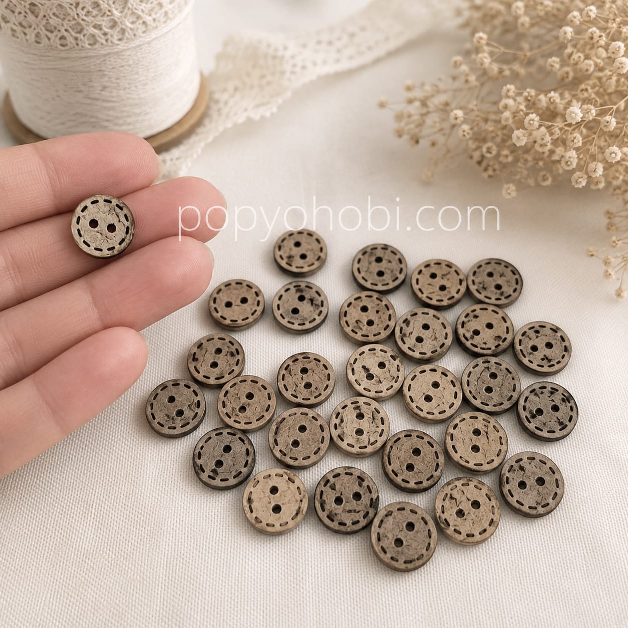 Ahşap Düğme 10 mm 30 adet