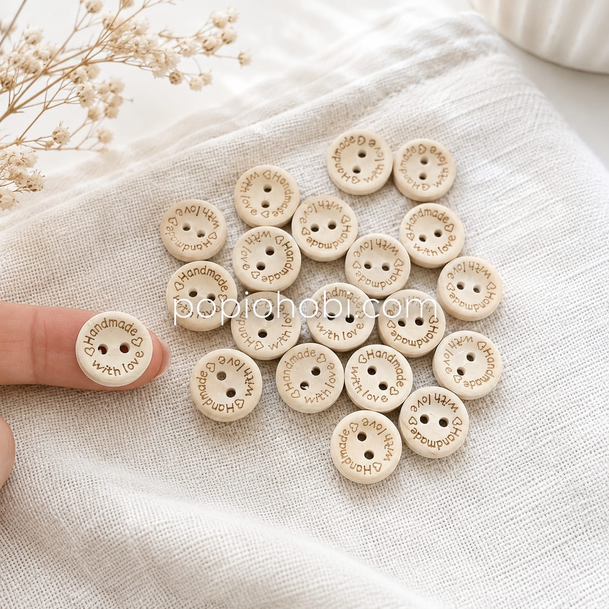 Ahşap Handmade Düğme 20 mm (20 adet)