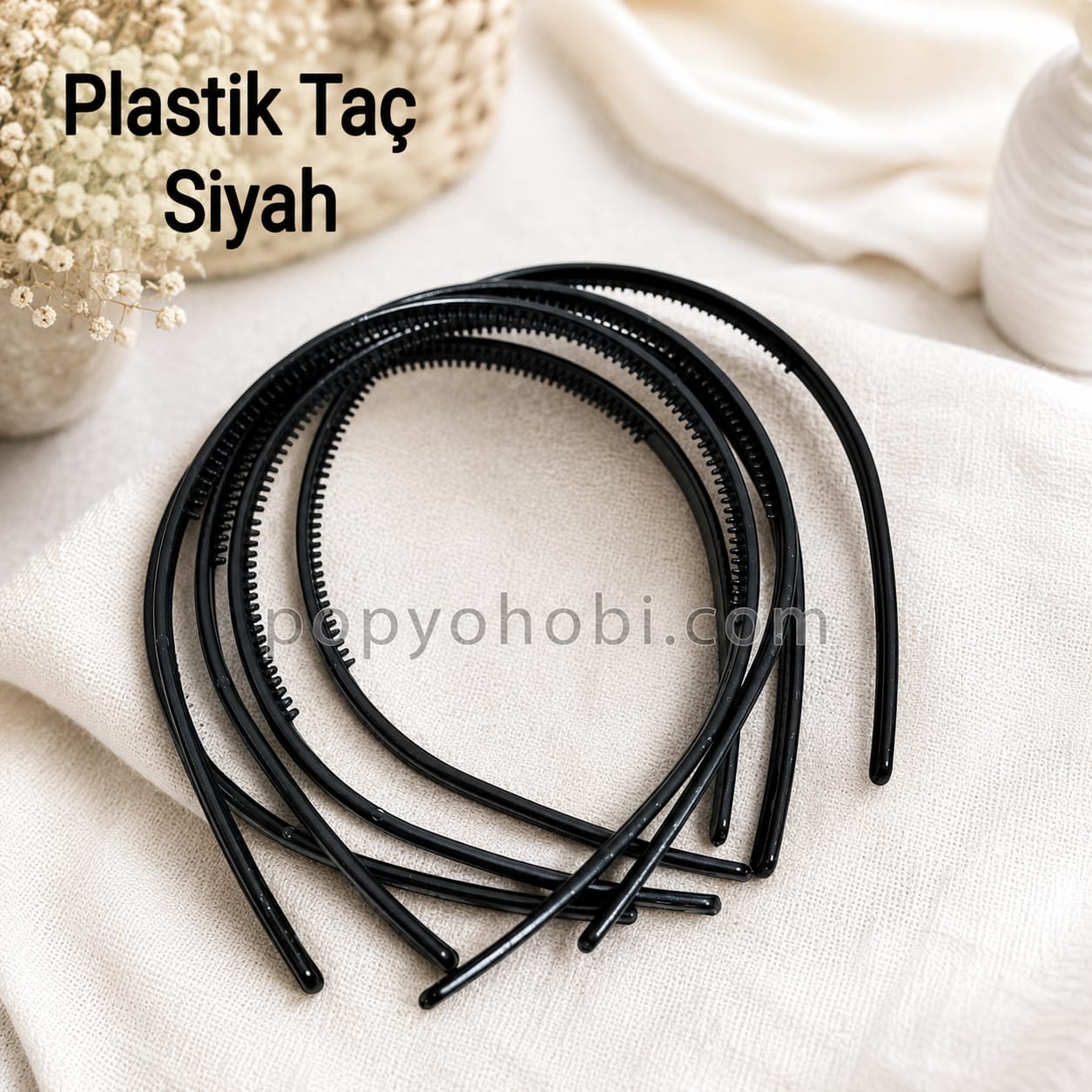 Plastik Taç 5 ad. siyah Taraklı