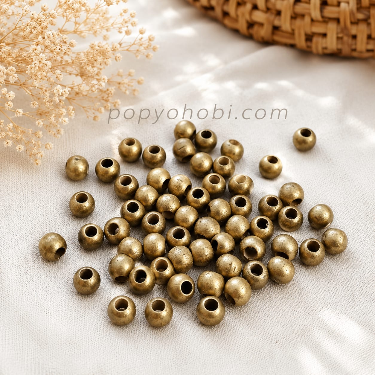 Ahşap Boncuk 10 mm Gold (50 adet)