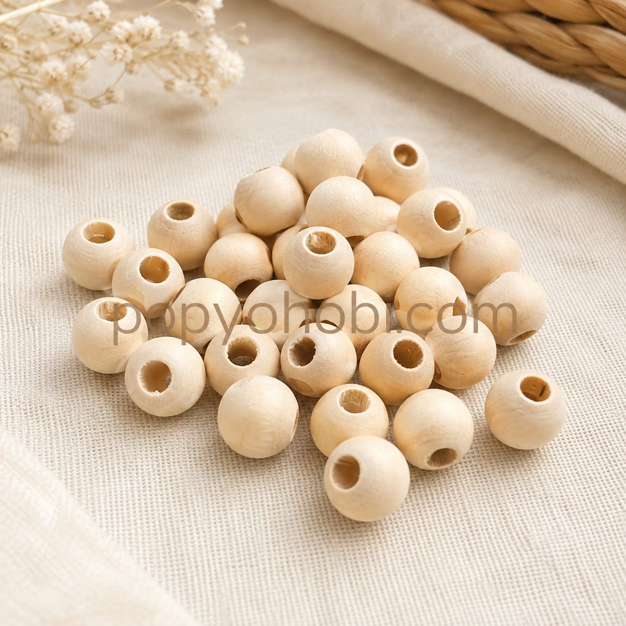 Ahşap Boncuk Ham 16 mm (25 adet)