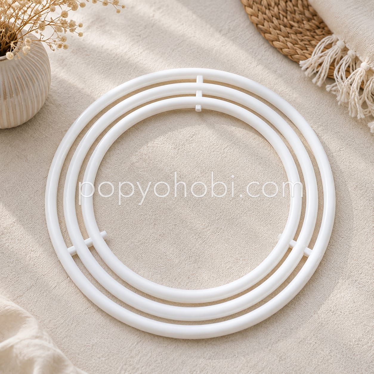Plastik Makrome Halkası,Düş kapanı 3’lu 24x22x19 cm Büyük