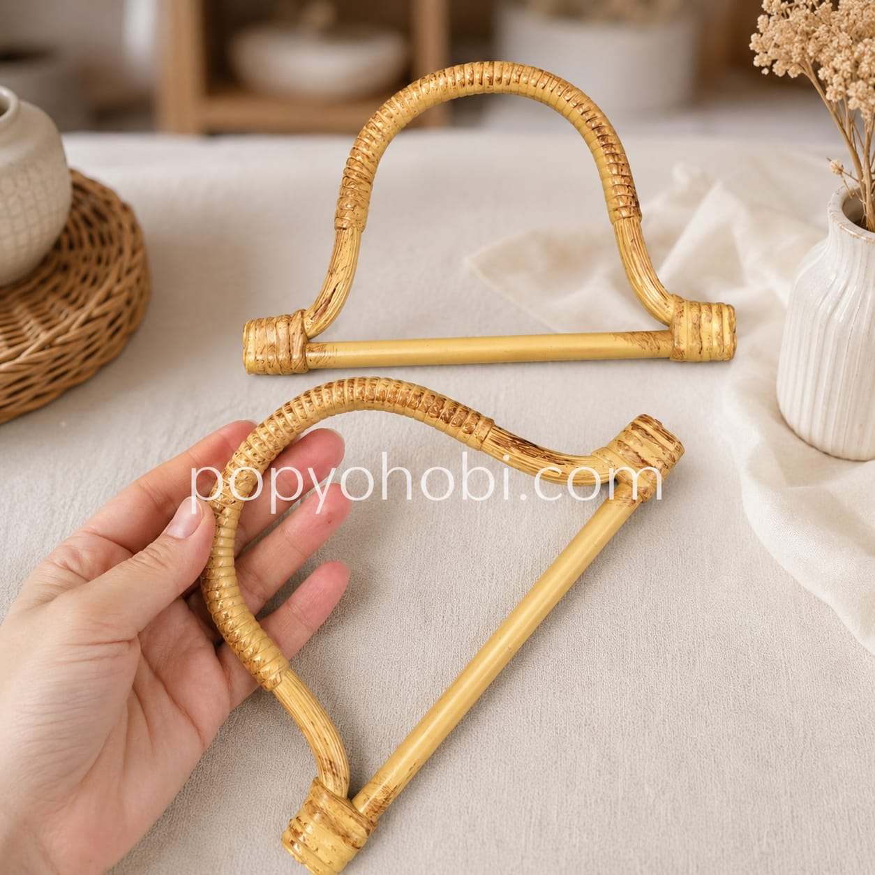 Çanta Sapı Bambu Görünümlü 16 cm 1çift