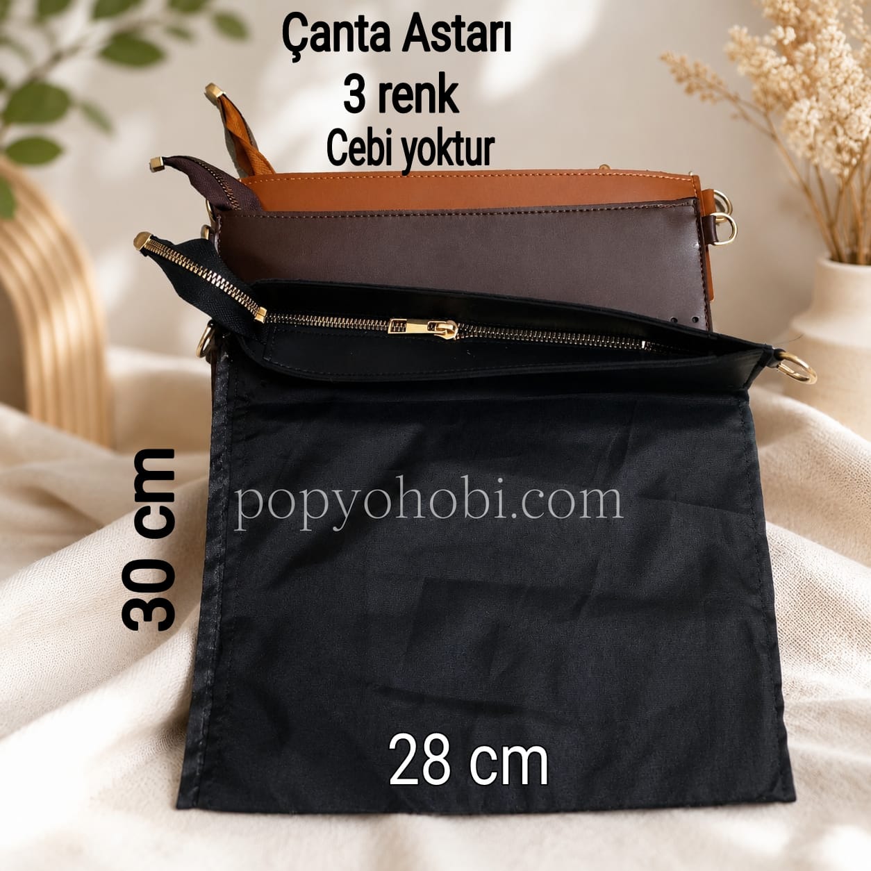 Çanta Astarı Fermuarlı 28×30 cm