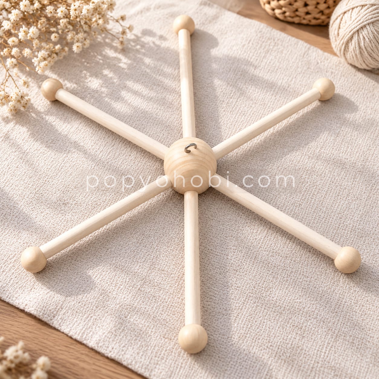 Dönence Aparatı Ahşap 6 Kollu 35 cm