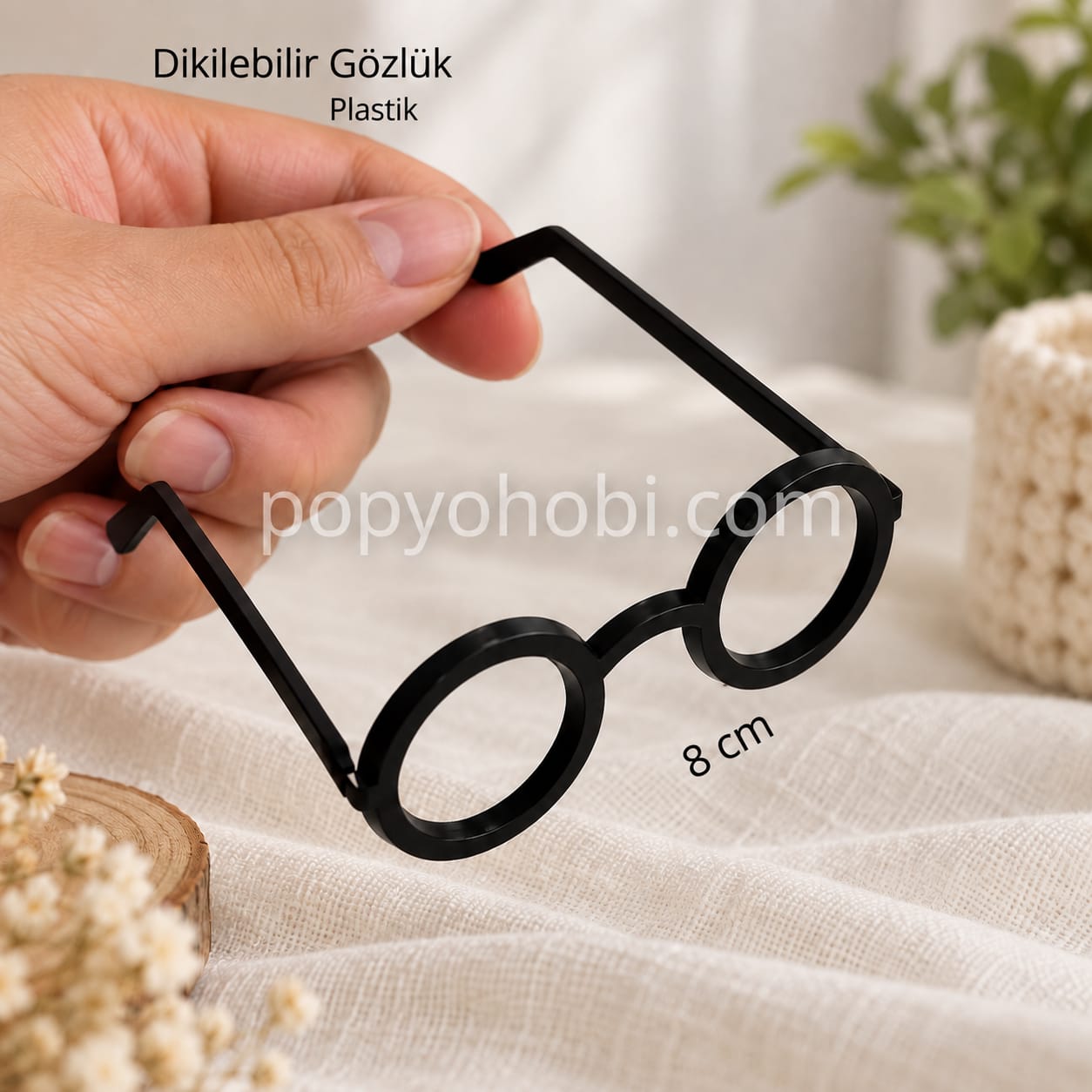 Amigurumi Dikilebilir Gözlük 1 adet Kalın çerçeve