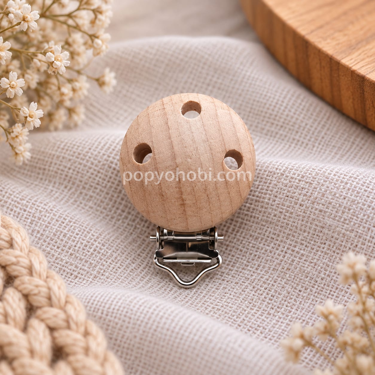 Ahşap Mantar Emzik Klips cilasız 3,5 cm