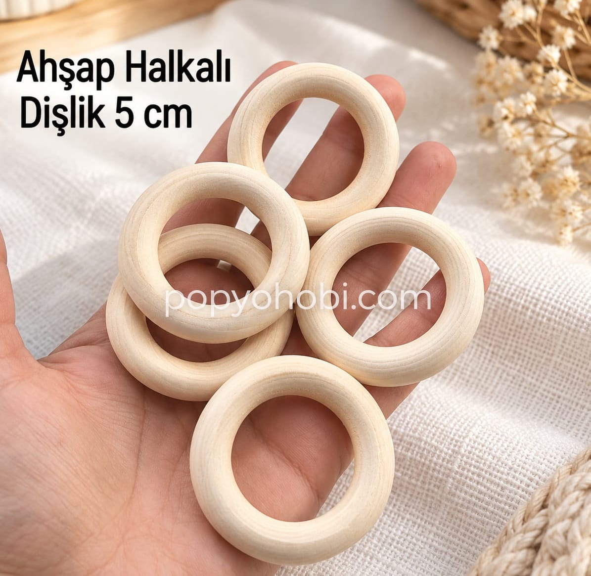 Ahşap Halka Küçük 5 cm 1 paket (5 adet)