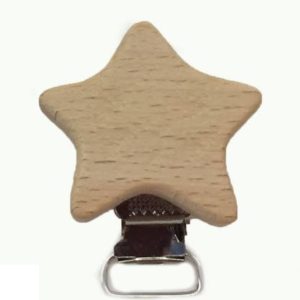 Ahşap Emzik Klips Yıldız