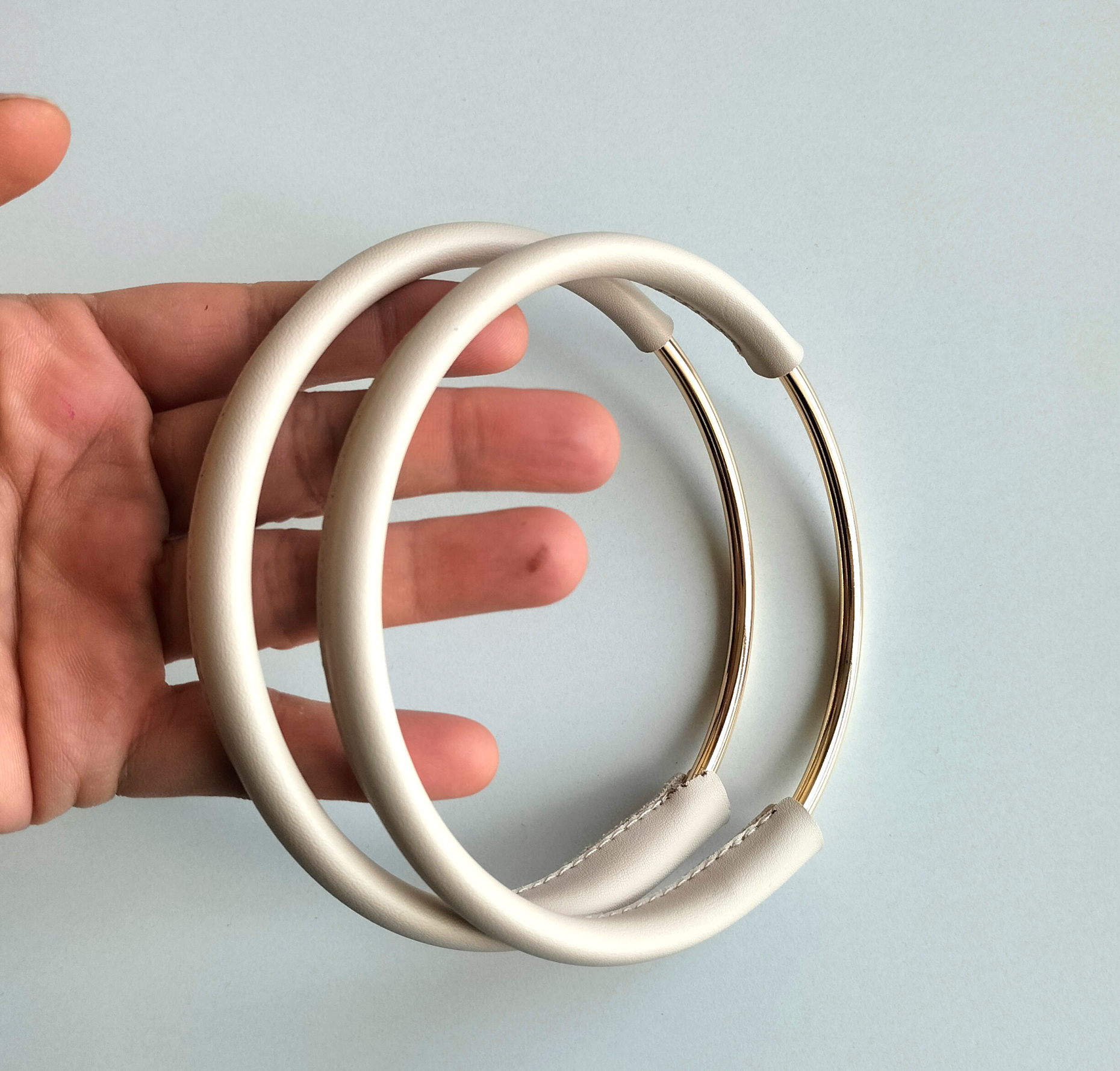 Çanta Sapı Deri Kaplı Metal 13 cm 1 çift